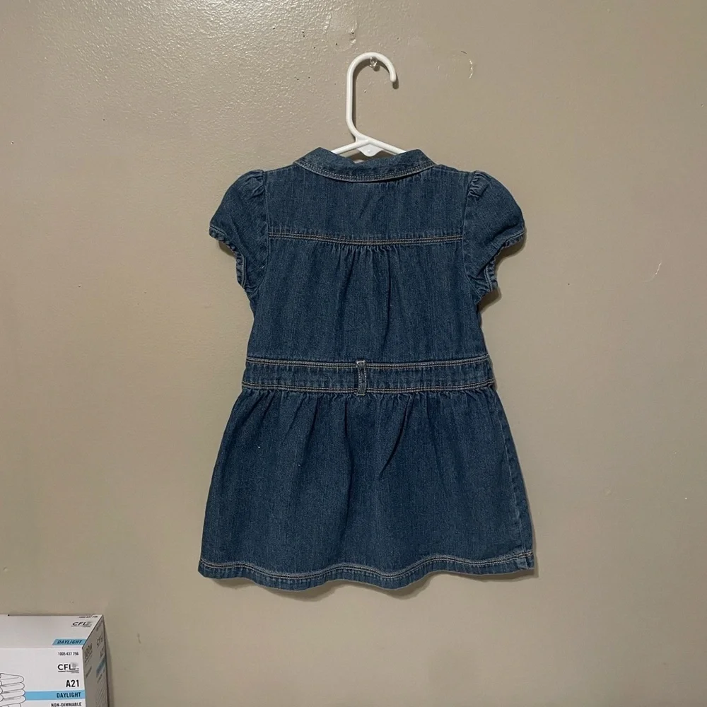 OshKosh B'gosh Denim Blue Dress with Embroidery